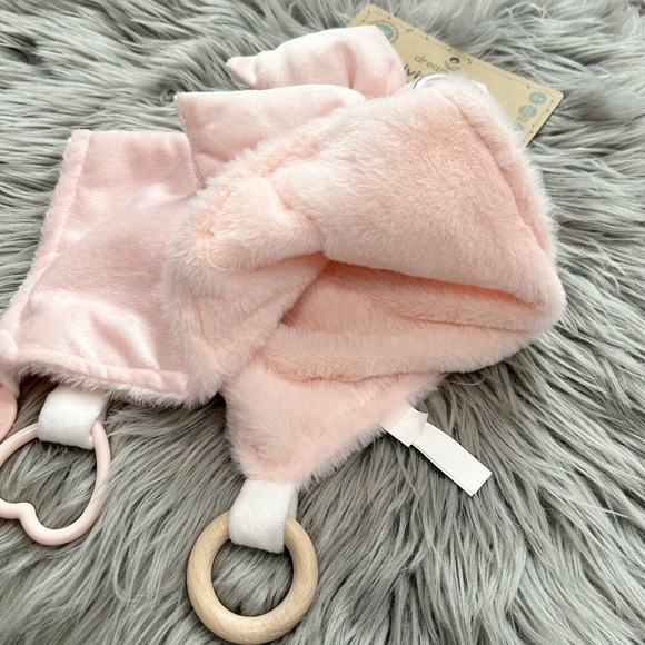 Dream Gro Pink Bow Activity Blankie Lovey Security Blanket Teether‎ and Rattle - Picture 4 of 4